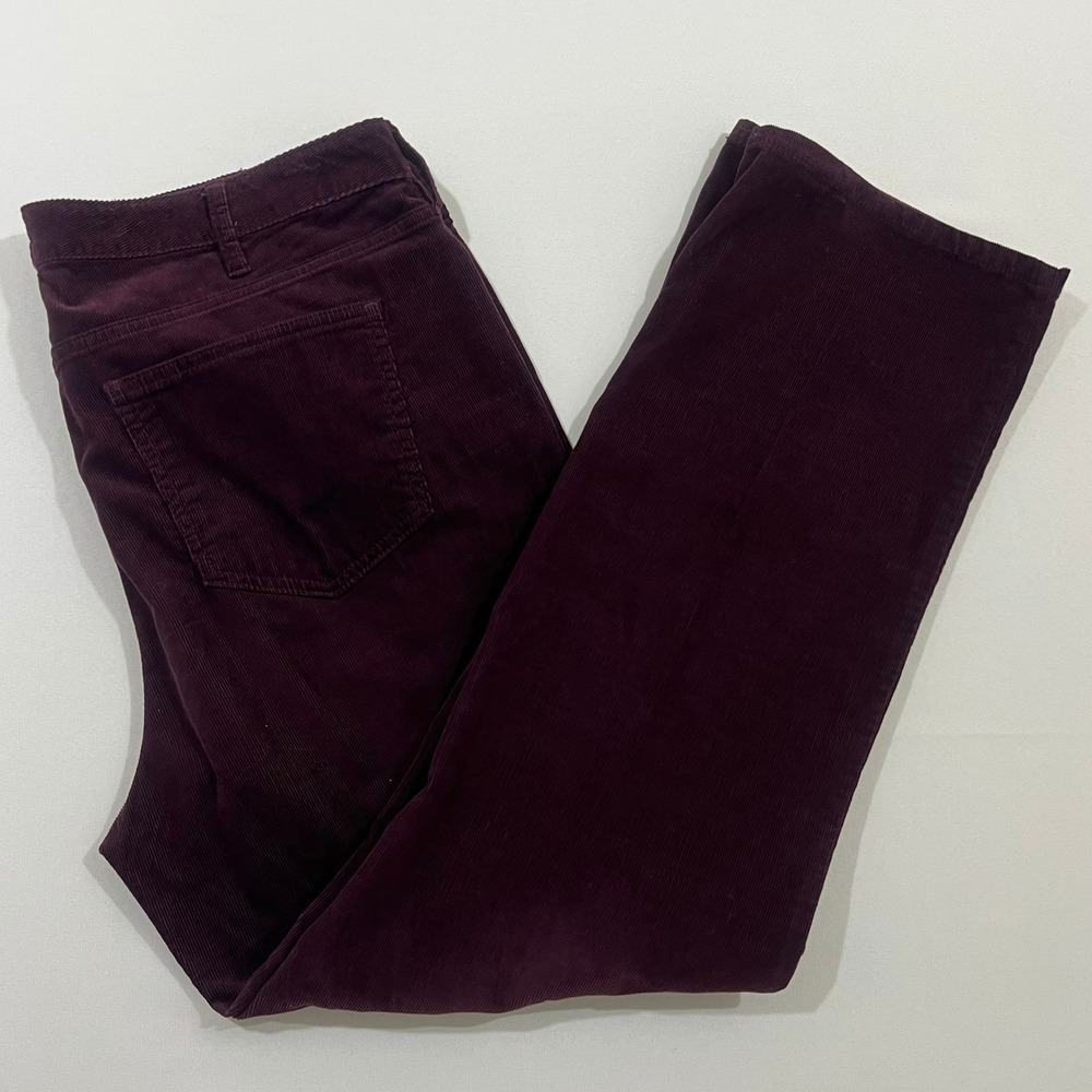 Lands' End Corduroy Pants Straight Leg Fit‎ 2 Plum Purple Academia Womens 18W